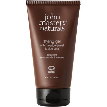 John Masters Naturals Styling Gel 5 FL OZ 150ml Organic Aloe Vera and Meadowsweet 99% Natural COSMOs Organic Certified Lightweight Hold Vegan