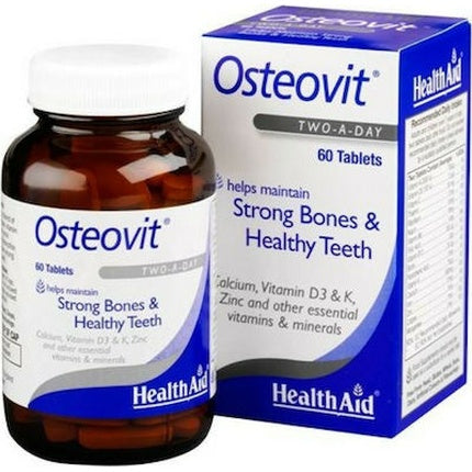 Health Aid Osteovit Dietary Supplement With Calcium Vitamins Minerals For Healthy Bones - 60 Tablets