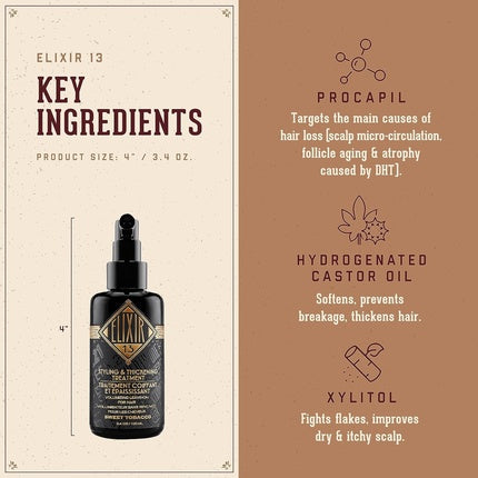 18.21 Man Made Elixir 13 Men's Styling and Thickening Treatment for Hair 3.4oz