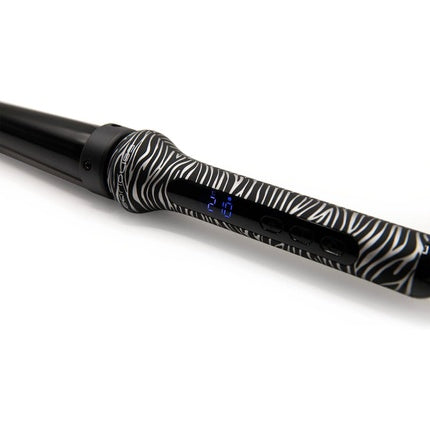 CORIOLISS Glamour Wand Curling Iron for Women Professional Ceramic Wand with Temperature Control Zebra Silver