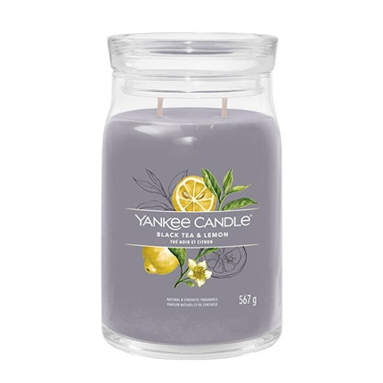 Yankee Candle Aromatic Candle Signature Large Glass Black Tea & Lemon 567 G