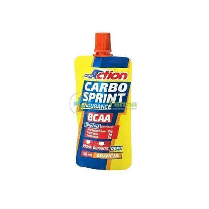Proaction Carbo Sprint Bcaa Liquid Supplement Based On Carbohydrates And Branchedchain Amino Acids Orange Flavor 50 Ml