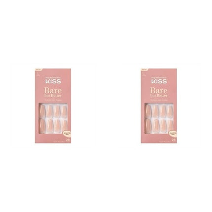 KISS Bare But Better TruNude Fake Nails Nude Nail Shades Manicure Set 28 Chip Proof Smudge Proof Glue-On Nails