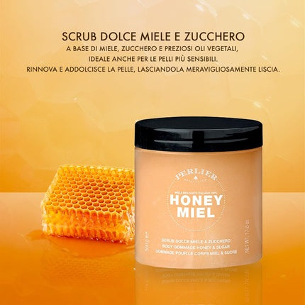 Perlier Honey Body Scrub Sweet Honey and Sugar Body Scrub 500g - Made in Italy