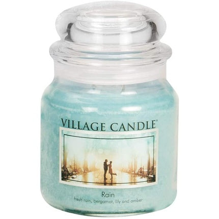 Village Candle Rain Scented Candle In Jar, 454 G, Blue, 10.3 X 10.1 Cm 10.3 X 10.1