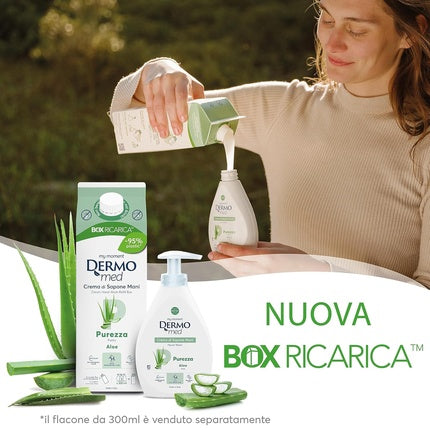 Dermomed Eco-Refill Hand Soap Cream Liquid Purity with Hyaluronic Acid 900ml Aloe Vera