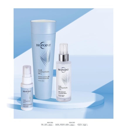 BIOPOINT Hair Lamination Kit for Shiny and Rejuvenated Hair - Includes Shine Shampoo, Roller Serum, and Crystal Sublimator