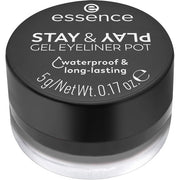Essence Stay & Play Gel Eyeliner Pot No. 01 Long-Lasting Highly Pigmented