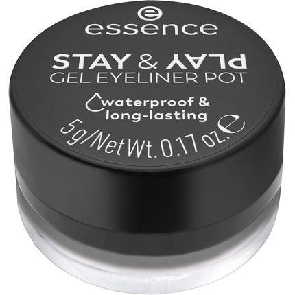 Essence Stay & Play Gel Eyeliner Pot No. 01 Long-Lasting Highly Pigmented