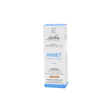 Bionike Aknet Comfort Cover Spf 30 Foundation Antiimperfections 104 Biscuit 30 Ml