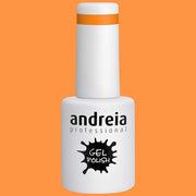 Andreia Semi-Permanent Nail Gel Polish for UV/LED Lamp Intense Shine and 4 weeks Lasting French Manicure Nail Gel Varnish Colour 262 Orange Shades of Yellow Neon 10.5ml
