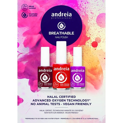 Andreia Halal Breathable Nail Polish Glossy Vegan and Cruelty-Free 10.5ml B18 Grey