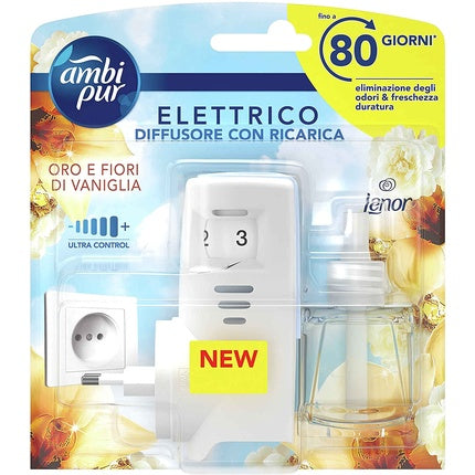 Ambi Pur Gold And Vanilla Starter Kit Electric Diffuser For Rooms, For The