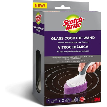 Scotch-Brite Glass Cooktop Cleaning Wand, 1/Pack + 2 Refill Heads Dishwand