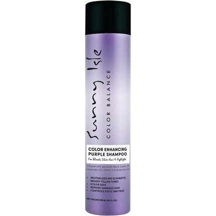Sunny Isle Color Enhancing Purple Shampoo 10.1oz - Neutralizes Brassy Yellow