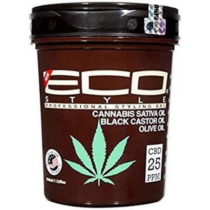 Ecoco Eco Style Gel Cannabis Sativa Oil Water-Based Formula Adds Incredible Moisture and Shine Therapy to Dehydrated Hair Long-Lasting Style for All Hair Types Soothes the Scalp 32 Oz