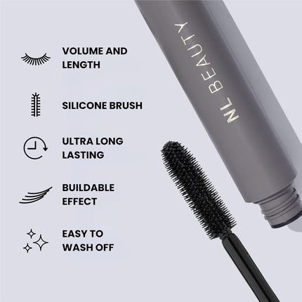 NL Beauty Lash Cult Buildable Mascara for Remarkable Volume and Length - Black