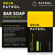 Skin Patrol Activated Soap Bar - Sulfate-Free Paraben-Free Hemp Seed Oil 5.2oz