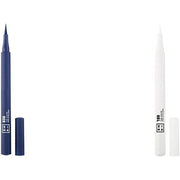 3INA MAKEUP Vegan Cruelty Free Liquid Eyeliner Set Blue and White Matte Longwearing Smudge Proof Formula