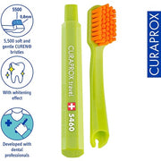 Curaprox Travel Set Red - Collapsible Travel Toothbrush CS 5460 with 'Be You' Travel Toothpaste and 2 Interdental Brushes CPS Prime 07 and 09 - Dental Care Set 9.5cm x 6cm