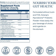 SOLARAY Mycrobiome Prebiotic Powder for Colon and Gut Health 20 Servings 5.64 OZ Unflavored