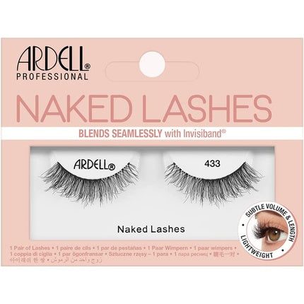 Ardell Naked Lash 433 Black False Eyelashes Subtle Natural Lightweight Volume - Vegan-Friendly
