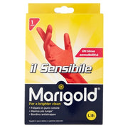 Marigold Sensitive Glove - Thin, Pure Cotton Plush, Long Cuffed, Tear Resistant, Large