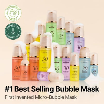 Menokin 30 Seconds Quick Bubble Mask with Bright Vitamin C and Glutathione
