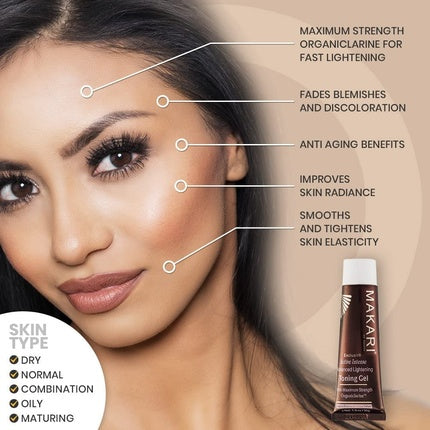 Makari Exclusive Facial Toning Gel 1.0oz with Organiclarine Advanced Whitening & Toning Treatment