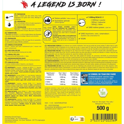 Eric Favre BCAA 8.1.1 Zero 500g Blue Raspberry