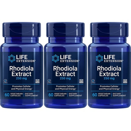 Life Extension Rhodiola Extract 3% Rosavins 250mg 60 Veg Capsules