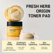 Nacific Fresh Herb Origin Cotton Facial Pads Toner Pads 60 Sheets for Radiance