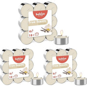 Bolsius True Scents Vanilla Tea Lights 18 Pack - Burn Time 4 Hours