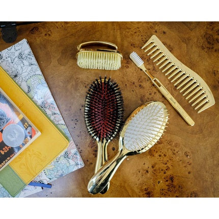 Jäneke Hairbrush Chrome-plated Body Chrome-plated Bristles Black Rubber 84g