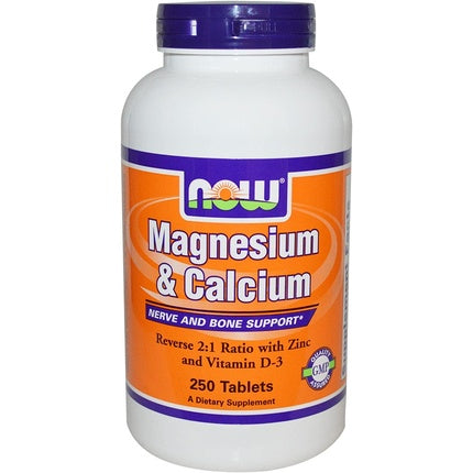 Now Foods Magnesium & Calcium with Zinc and Vitamin D 250 Tablets