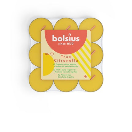 Bolsius Fragrance Tealights True Citronella Perfect For Creating A Refreshing Atmosphere