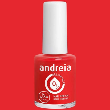 Andreia Halal Breathable Nail Polish Glossy Water Permeable Red B15 10.5ml - Shades of Pink