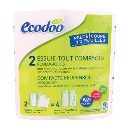 Ecodoo Compact Kitchen Paper 100 Recycled 2 Units