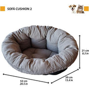 Ferplast Sofa' Dog and Cat Bed Pillow Cotton Padded Cushion Mat Taupe
