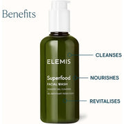 ELEMIS Superfood Facial Wash Nutrient-Rich Gel Skin Cleanser with Pre-Biotic 200ml
