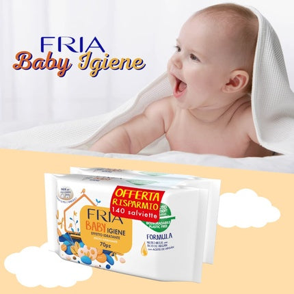 Fria Moisturizing Wipes 72 Wipes - Pack of 2
