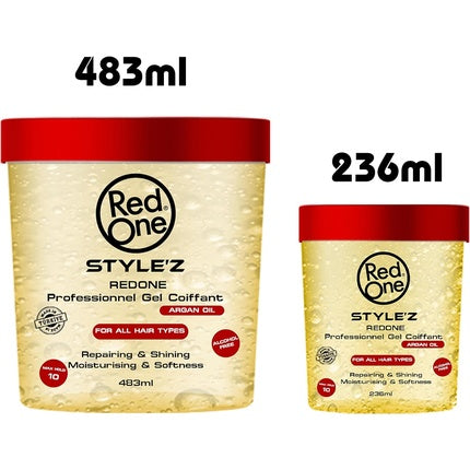 Redone Argan Styling Gel Moisturizes and Maintains Healthy Hair Strong Weightless Hold Ideal for any Hair Type and Color Leaves No Residue 236ml