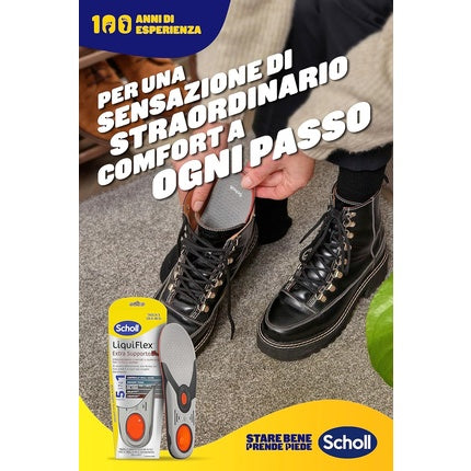 Scholl Liquiflex Extra Support Adjustable Insoles with Memory Foam and 5-in-1 Technology for Work Shoes 35.5-40.5