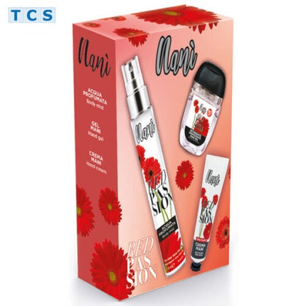NANÍ RED PASSION Gift Set Scented Body Spray, Hand Gel & Hand Cream