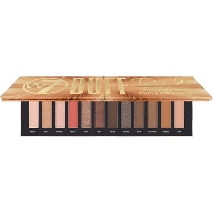 W7 Buff Take 2 Pressed Pigment Palette Creamy Matte Shimmer Metallic Tones Neutrals Golds Coppers Pinks Smoke Colors Cruelty Free Makeup For Women