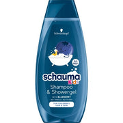 Schauma Kids Shampoo And Shower Gel For All Hair Types Blueberry 400ml