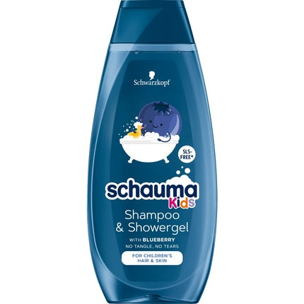 Schauma Kids Shampoo And Shower Gel For All Hair Types Blueberry 400ml