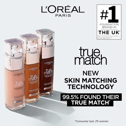 L'Oréal Paris True Match Liquid Foundation with Hyaluronic Acid and SPF 30ml 9.5N Sandal