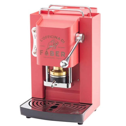 Faber Pro Deluxe Ese Pad Espresso Machine In Coral Pink And Chrome