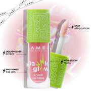 Lamel Dazzle Glow Crystal Clear Lip Gloss - Hydrating Non-Sticky Lip Gloss